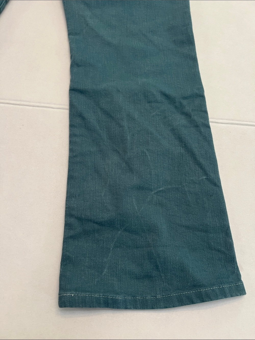 MOTHER DENIM THE HUSTLER ANKLE FRAY IN PLAY DATE GREEN WASH SIZE 28 - Picture 4 of 16